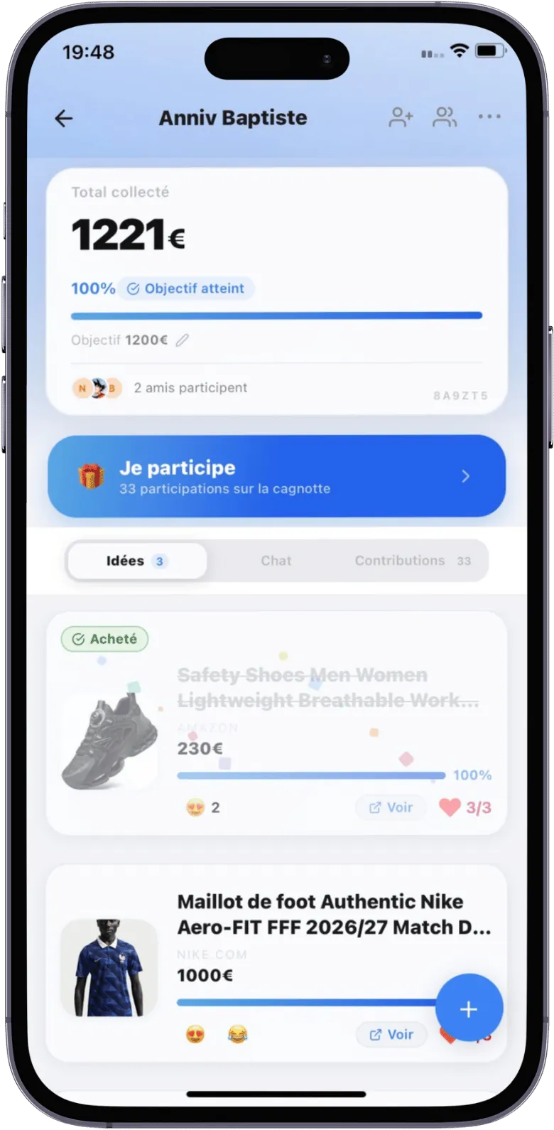 Unikado – idées cadeaux partagées avec système de vote collectif